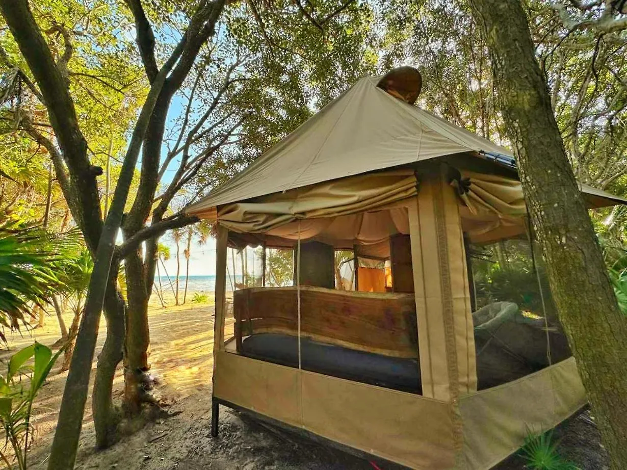 Luxury tent Beachfront Luxury Glamping Punta Allen Mexico